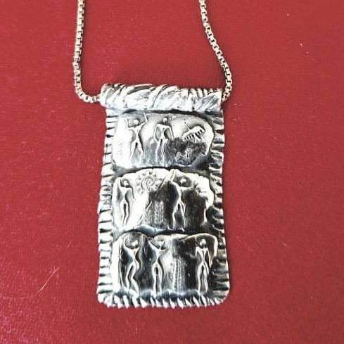 Ancient People Silver Necklace by Gale Schlagel