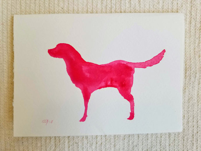 greeting card with original red dog art by James Bland