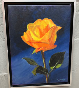 Original painting of yellow rose, by local Kansas City area artisst Mariyn Lowrey